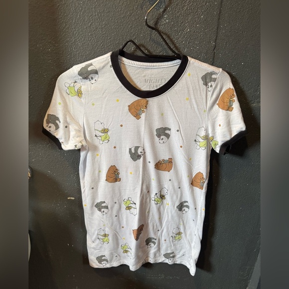 Mighty Fine White and Black Short Sleeve Tee with Animal Print - Picture 1 of 4
